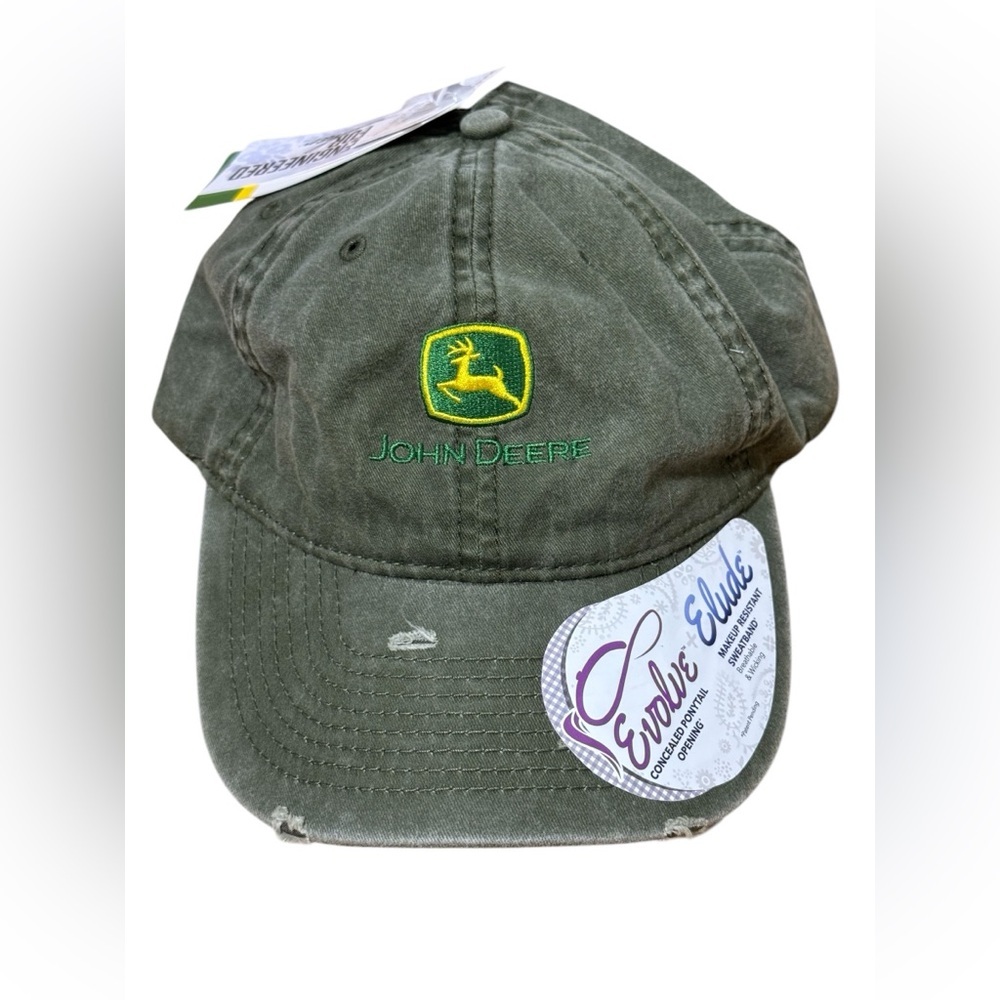 John Deere women hat new with tag Elude Make up resistant sweatband